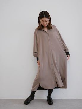 「Editt by YECCA VECCA（エディットバイイェッカヴェッカ）のアイテム（シャツワンピース）」を使った、sakiyoさん（レディース・161cm）の秋コーディネート