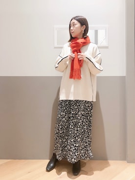「YECCA VECCA（イェッカヴェッカ）のアイテム（イヤリング）」を使った、sakiyoさん（レディース・161cm）の冬コーディネート