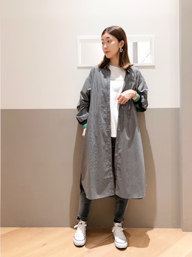 「Editt by YECCA VECCA（エディットバイイェッカヴェッカ）のアイテム（シャツワンピース）」を使った、sakiyoさん（レディース・161cm）の秋コーディネート