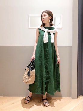 「YECCA VECCA（イェッカヴェッカ）のアイテム（カーディガン/ボレロ）」を使った、sakiyoさん（レディース・161cm）の夏コーディネート