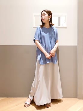 「キュロット」｜「アイテム（アクセサリー）」を使った、sakiyoさん（レディース・161cm）の夏コーディネート