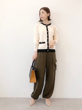 「YECCA VECCA（イェッカヴェッカ）のアイテム（カーディガン/ボレロ）」を使った、sakiyoさん（レディース・161cm）の秋コーディネート