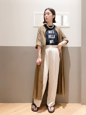 「アツいコーデ全部見せ」｜「アイテム（シャツワンピース）」を使った、sakiyoさん（レディース・161cm）の夏コーディネート