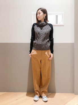 「CONVERSE（コンバース）のALL STAR HI 32066761（スニーカー）」を使った、sakiyoさん（レディース・161cm）の冬コーディネート