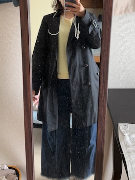 「grove（グローブ）のアイテム（トレンチコート）」を使った、わんちゃんさん（レディース・153cm）の春コーディネート