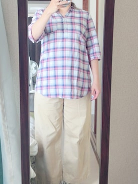 「Honeys（ハニーズ）のアイテム（シャツ/ブラウス）」を使った、わんちゃんさん（レディース・153cm）の夏コーディネート
