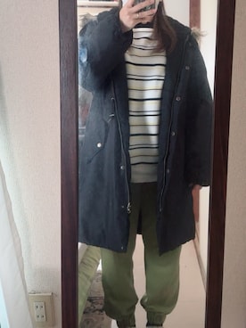 「Honeys（ハニーズ）のアイテム（パンツ）」を使った、わんちゃんさん（レディース・153cm）の春コーディネート