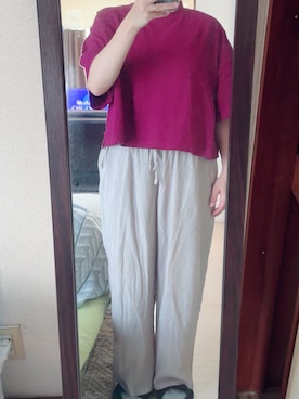 「Honeys（ハニーズ）のアイテム（Tシャツ/カットソー）」を使った、わんちゃんさん（レディース・153cm）の秋コーディネート