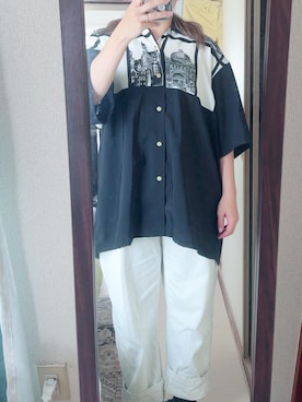 「Honeys（ハニーズ）のアイテム（デニムパンツ）」を使った、わんちゃんさん（レディース・153cm）の夏コーディネート