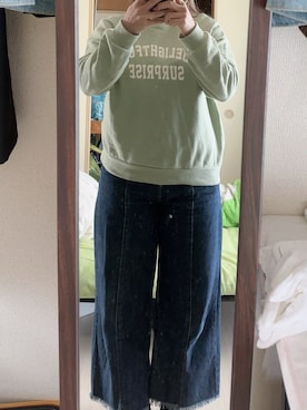 「Honeys（ハニーズ）のアイテム（スウェット）」を使った、わんちゃんさん（レディース・153cm）の春コーディネート