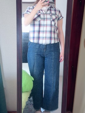 「チェック柄に恋してる」｜わんちゃんさん（レディース・153cm）の夏コーディネート