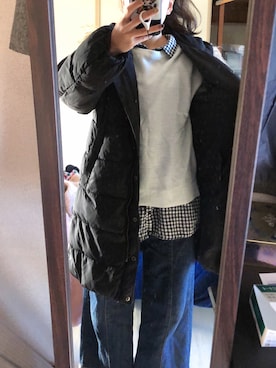 「Honeys（ハニーズ）のアイテム（ミリタリージャケット）」を使った、わんちゃんさん（レディース・153cm）の冬コーディネート