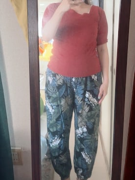 「Honeys（ハニーズ）のアイテム（Tシャツ/カットソー、オレンジ系）」を使った、わんちゃんさん（レディース・153cm）の秋コーディネート