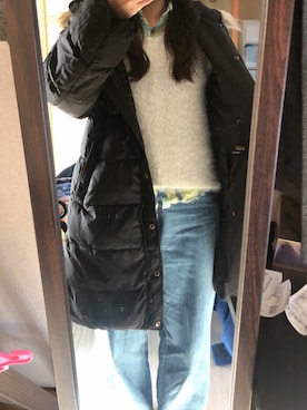 「Honeys（ハニーズ）のアイテム（ミリタリージャケット）」を使った、わんちゃんさん（レディース・153cm）の冬コーディネート