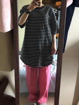 「Honeys（ハニーズ）のアイテム（チュニック）」を使った、わんちゃんさん（レディース・153cm）の夏コーディネート