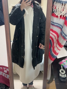 「Honeys（ハニーズ）のアイテム（ワンピース）」を使った、わんちゃんさん（レディース・153cm）の冬コーディネート