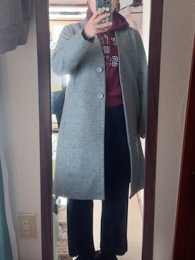 「アイテム（ノーカラーコート）」を使った、わんちゃんさん（レディース・153cm）の冬コーディネート