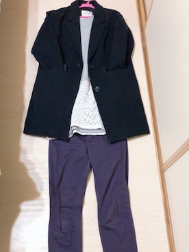 「ハニーズ」｜「アイテム（チェスターコート）」を使った、わんちゃんさん（レディース・153cm）の冬コーディネート