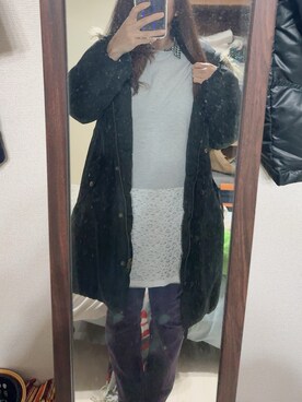 「Honeys（ハニーズ）のアイテム（ミリタリージャケット）」を使った、わんちゃんさん（レディース・153cm）の冬コーディネート