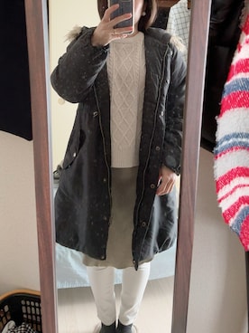 「Honeys（ハニーズ）のアイテム（ベスト）」を使った、わんちゃんさん（レディース・153cm）の冬コーディネート