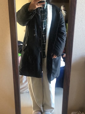 「Honeys（ハニーズ）のアイテム（ミリタリージャケット）」を使った、わんちゃんさん（レディース・153cm）の冬コーディネート