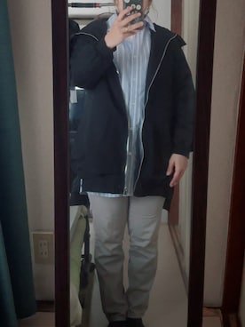 「Honeys（ハニーズ）のアイテム（シャツ/ブラウス、ブルー系）」を使った、わんちゃんさん（レディース・153cm）の夏コーディネート