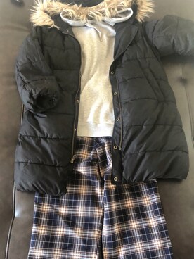 「Honeys（ハニーズ）のアイテム（ミリタリージャケット）」を使った、わんちゃんさん（レディース・153cm）の冬コーディネート
