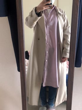「Honeys（ハニーズ）のアイテム（シャツワンピース）」を使った、わんちゃんさん（レディース・153cm）の夏コーディネート