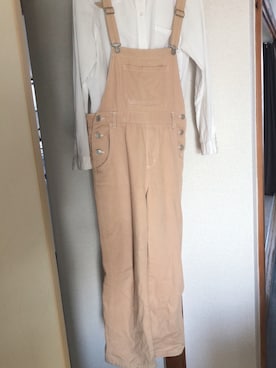 「Honeys（ハニーズ）のアイテム（サロペット/オーバーオール）」を使った、わんちゃんさん（レディース・153cm）の秋コーディネート