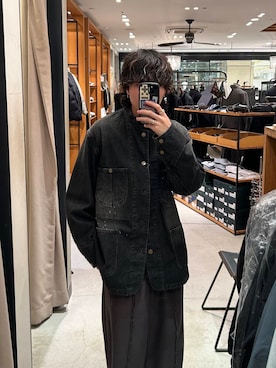 「アイテム（カバーオール）」を使った、nishioka さん（メンズ・170cm）の冬コーディネート