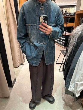 「アイテム（カバーオール）」を使った、nishioka さん（メンズ・170cm）の冬コーディネート