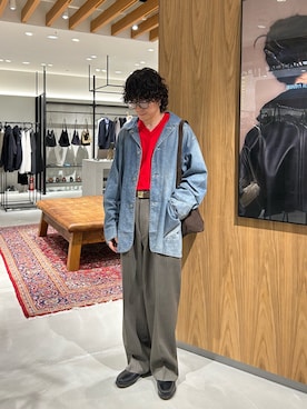 「アイテム（カバーオール）」を使った、nishioka さん（メンズ・170cm）の秋コーディネート