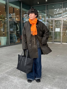 「寒い」｜「アイテム（ステンカラーコート）」を使った、nishioka さん（メンズ・170cm）の秋コーディネート