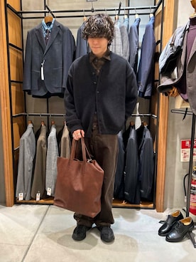 「アイテム（その他アウター、ブラウン系）」を使った、nishioka さん（メンズ・170cm）の秋コーディネート