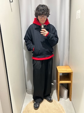 「アイテム（メガネ、グレー系）」を使った、nishioka さん（メンズ・170cm）の秋コーディネート