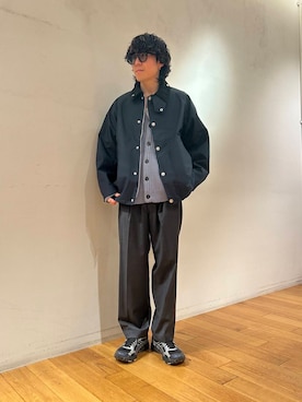 「Barbour（バブアー）のアイテム（ナイロンジャケット）」を使った、nishioka さん（メンズ・170cm）の冬コーディネート