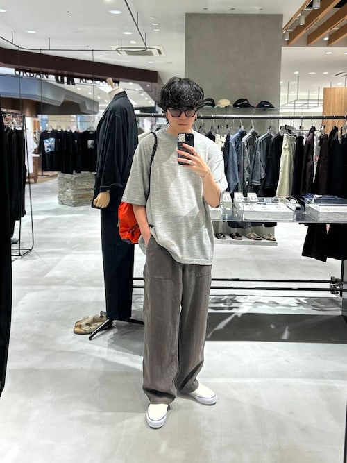 new basic　ウォッシャブルメリノウールショートスリーブTシャツ