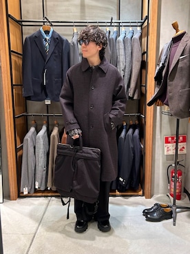 「アイテム（ステンカラーコート）」を使った、nishioka さん（メンズ・170cm）の秋コーディネート