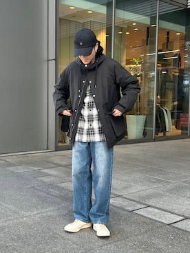 「寒い」｜「アイテム（ミリタリージャケット）」を使った、nishioka さん（メンズ・170cm）の冬コーディネート