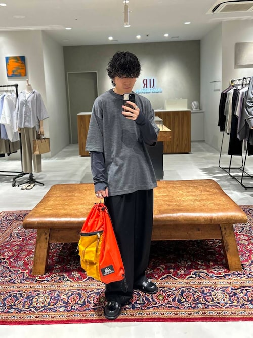 new basic　ウォッシャブルメリノウールショートスリーブTシャツ