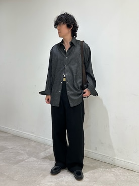 「ATON（エイトン）のアイテム」を使った、nishioka さん（メンズ・170cm）の秋コーディネート