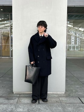 「寒い」｜「アイテム（フォーマルスーツ/小物）」を使った、nishioka さん（メンズ・170cm）の秋コーディネート