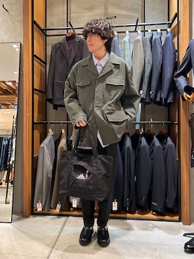 「アイテム（その他アウター、グリーン系）」を使った、nishioka さん（メンズ・170cm）の秋コーディネート