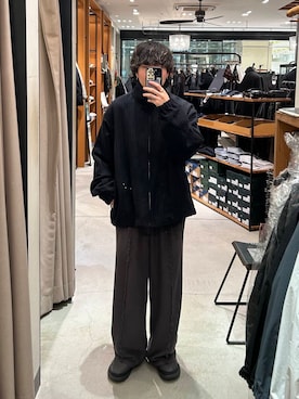 「寒い」｜「アイテム（ブルゾン）」を使った、nishioka さん（メンズ・170cm）の冬コーディネート