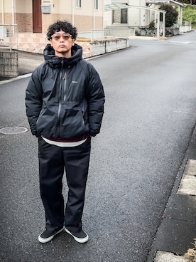 「アイテム（スリッポン）」を使った、SG Ryoheyさん（メンズ・163cm）の冬コーディネート