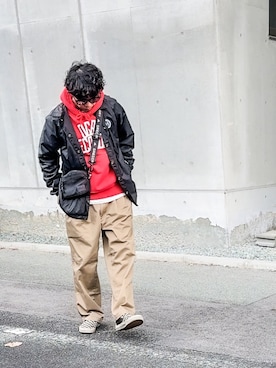 「スリッポン」｜「アイテム（ジャケット/アウター）」を使った、SG Ryoheyさん（メンズ・163cm）の秋コーディネート