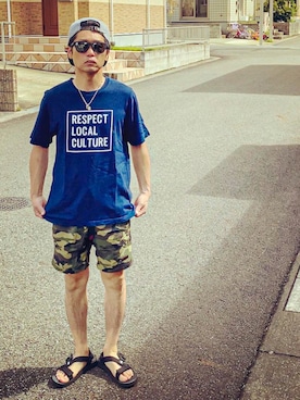 「カモフラパンツ」｜「アイテム（その他）」を使った、SG Ryoheyさん（メンズ・163cm）の夏コーディネート