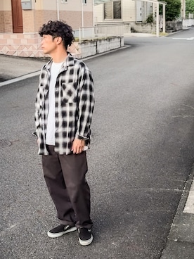 「アイテム（スリッポン）」を使った、SG Ryoheyさん（メンズ・163cm）の秋コーディネート