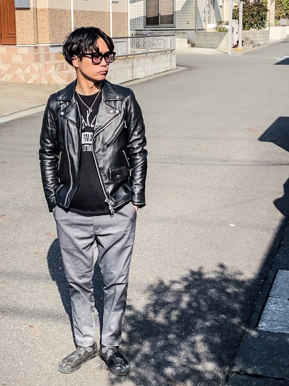 JACKROSE leather jacket ブラウン M ダブルジップ JACKROSE レザージャケット サイズ4 ブラウン