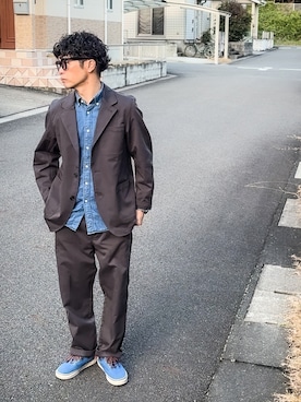 「アイテム（テーラードジャケット）」を使った、SG Ryoheyさん（メンズ・163cm）の冬コーディネート